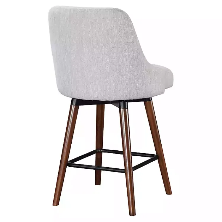 Bar Stools & Counter Height Stools-Kirklands Home Fog Mid-Century Modern Swivel Counter Stool Gray
