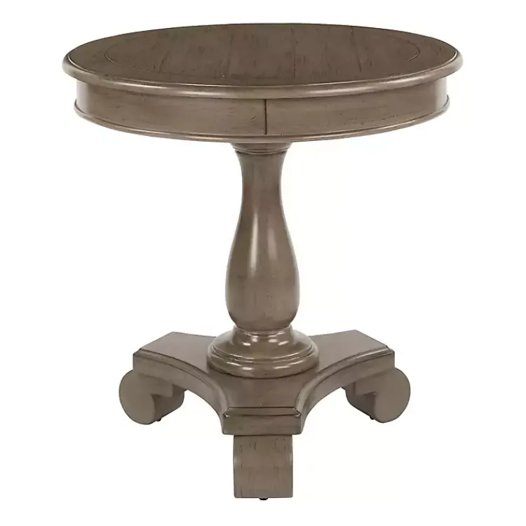 Accent & End Tables-Kirklands Home Java Traditional Round Pedestal Accent Table Brown
