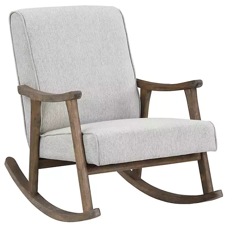 Accent Chairs-Kirklands Home Gainsborough Smoke Upholstered Rocking Chair Gray