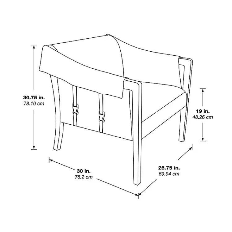 Accent Chairs-Kirklands Home Camel Parkfield Faux Leather Accent Chair Brown