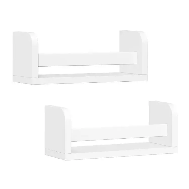 Shelves-Kirklands Home White Wood Wall Bookshelves, Set of 2