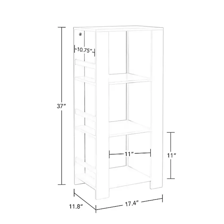 Bookshelves-Kirklands Home Storage Tower Bookshelf with 2 Navy Bins White