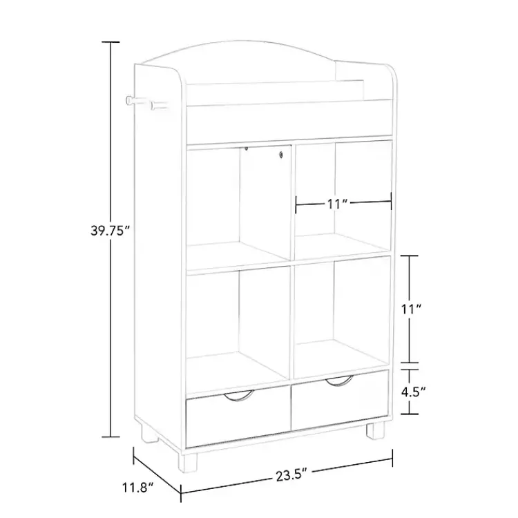 Bookshelves-Kirklands Home Storage Cabinet Bookshelf with 2 Navy Bins White