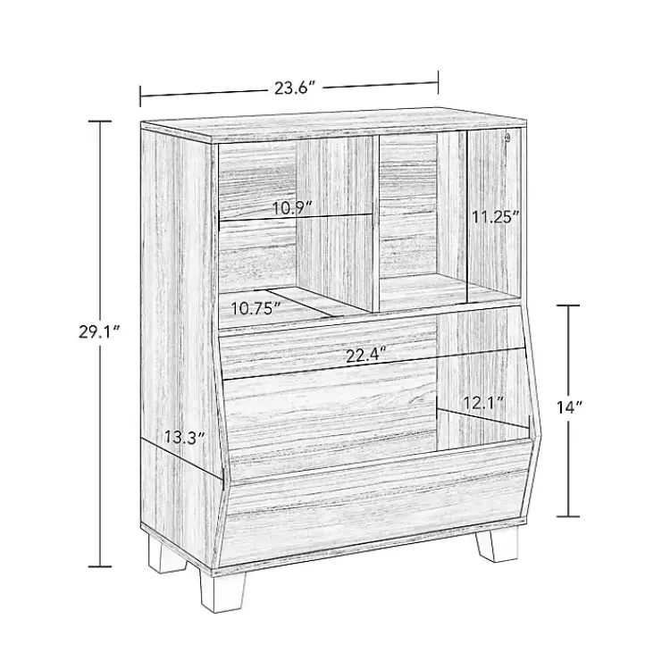 Bookshelves-Kirklands Home Natural Wood Cubby Cabinet Tan