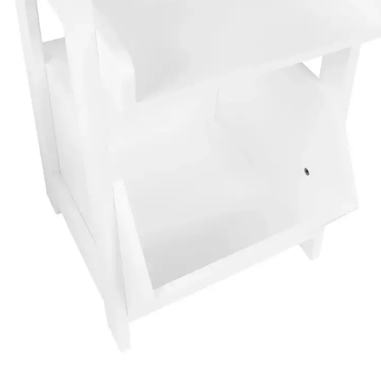 Bookshelves-Kirklands Home Ladder Shelf with Cubby, 13 in. White