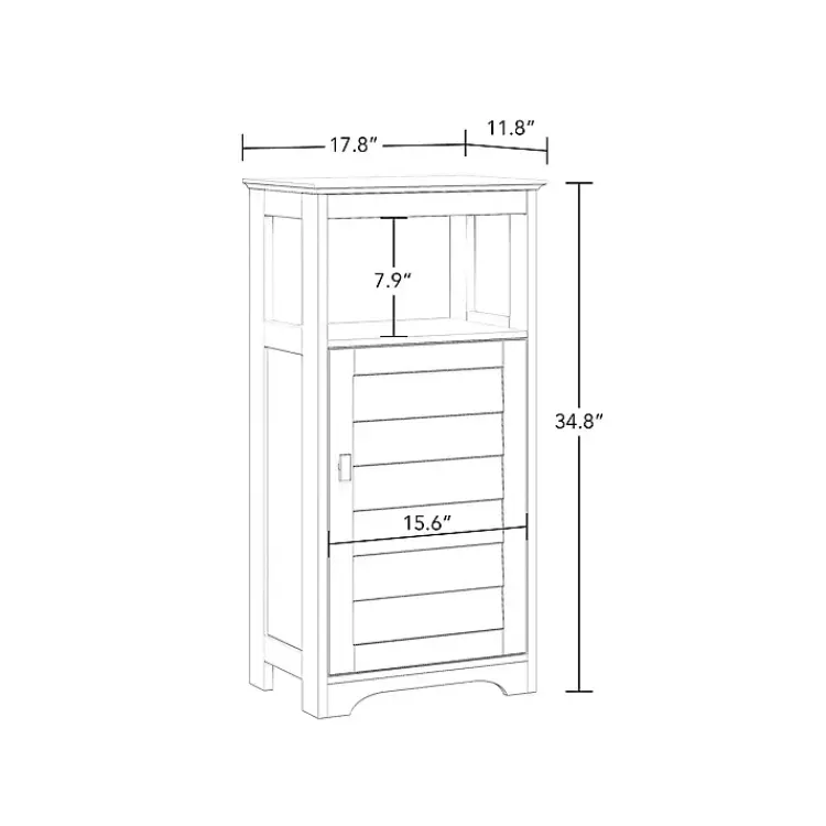 Bathroom Furniture-Kirklands Home Shutter Single Door Storage Cabinet White