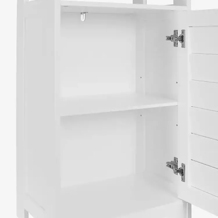 Bathroom Furniture-Kirklands Home Shutter Single Door Storage Cabinet White