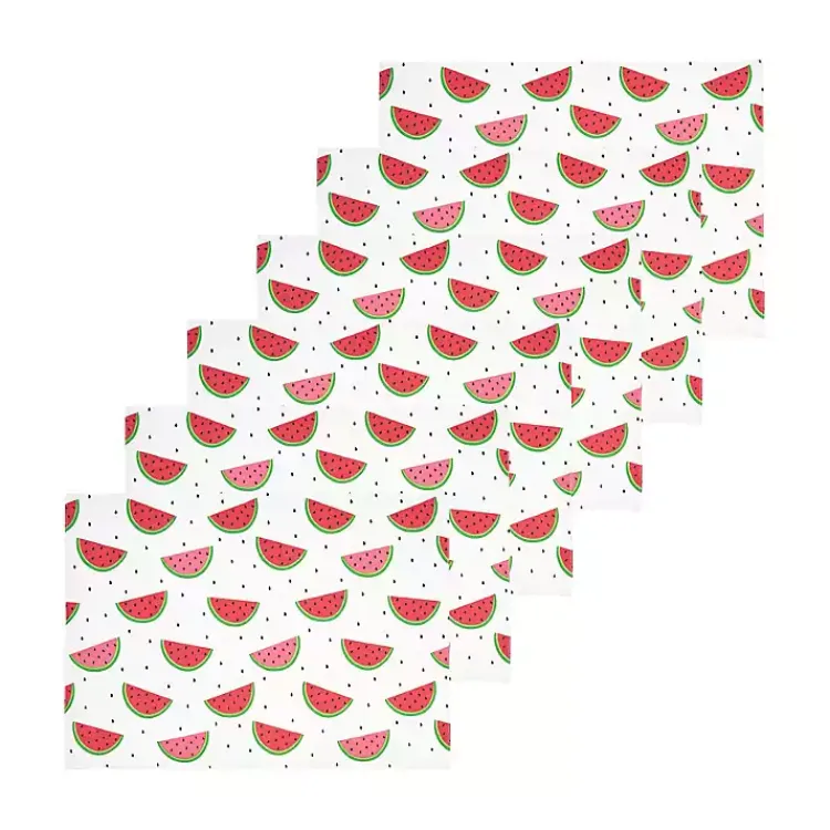 Table Linens-Kirklands Home Whimsical Watermelon Placemats, Set of 6
