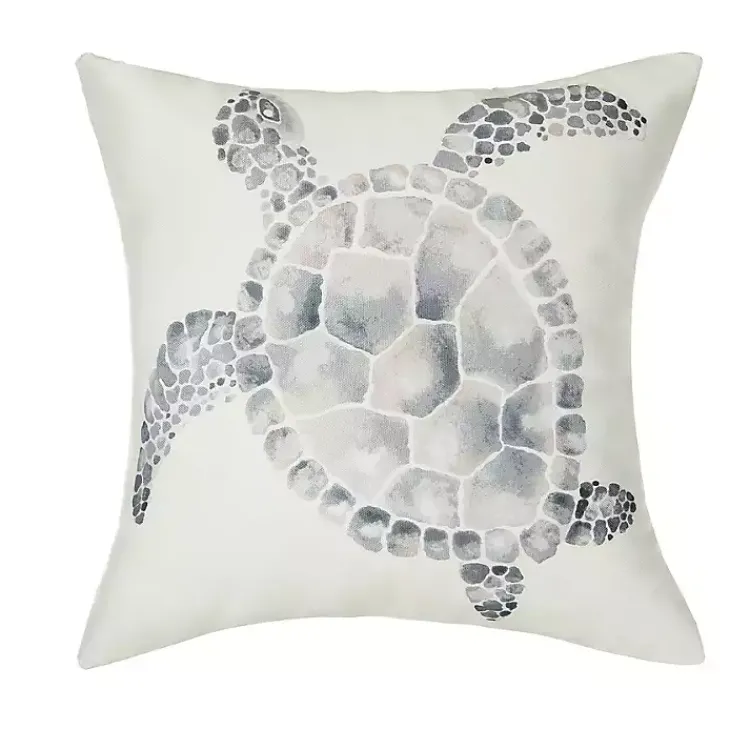 Outdoor Cushions & Pillows-Kirklands Home Blue Turtle Outdoor Pillow