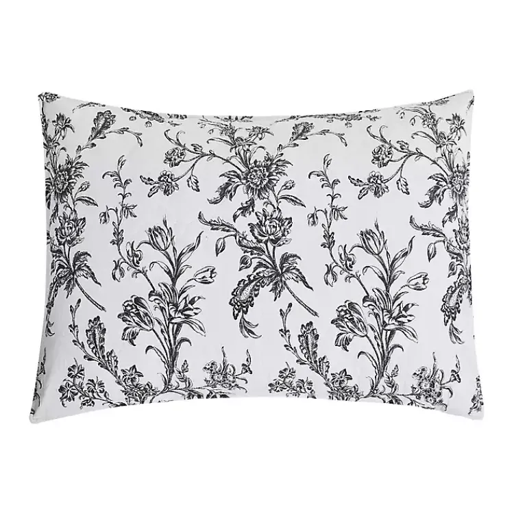 Quilts-Kirklands Home Bleighton Black Floral 3-pc. Full/Queen Quilt Set