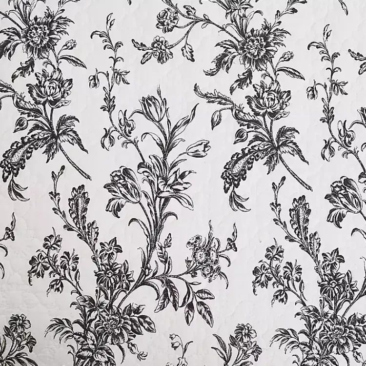 Quilts-Kirklands Home Bleighton Black Floral 3-pc. Full/Queen Quilt Set