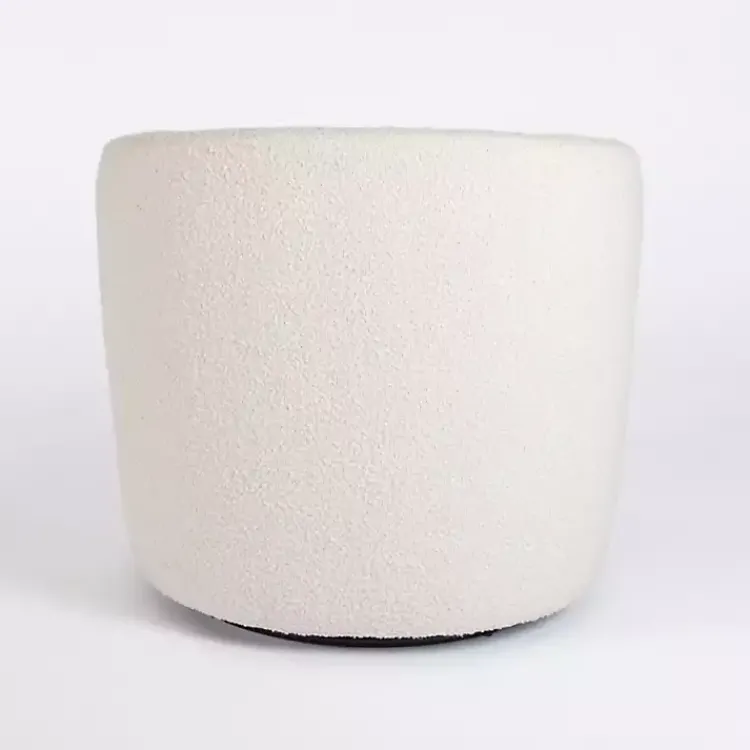 Accent Chairs-Kirklands Home Small Round Cream Boucle Swivel Accent Chair White