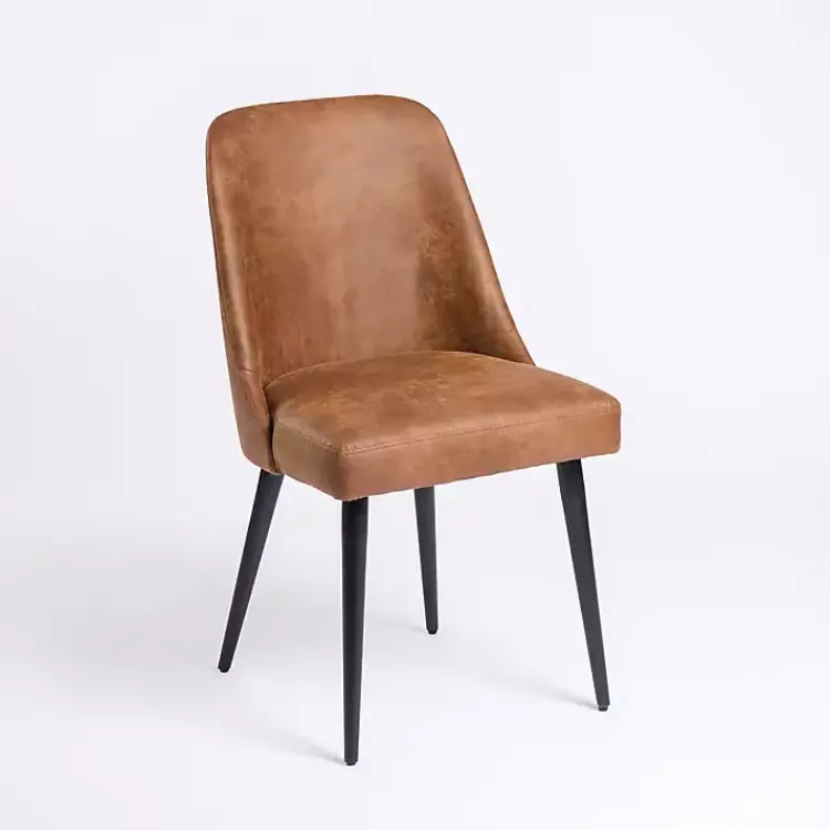 Dining Chairs-Kirklands Home Wyatt Faux Leather Dining Chair Brown