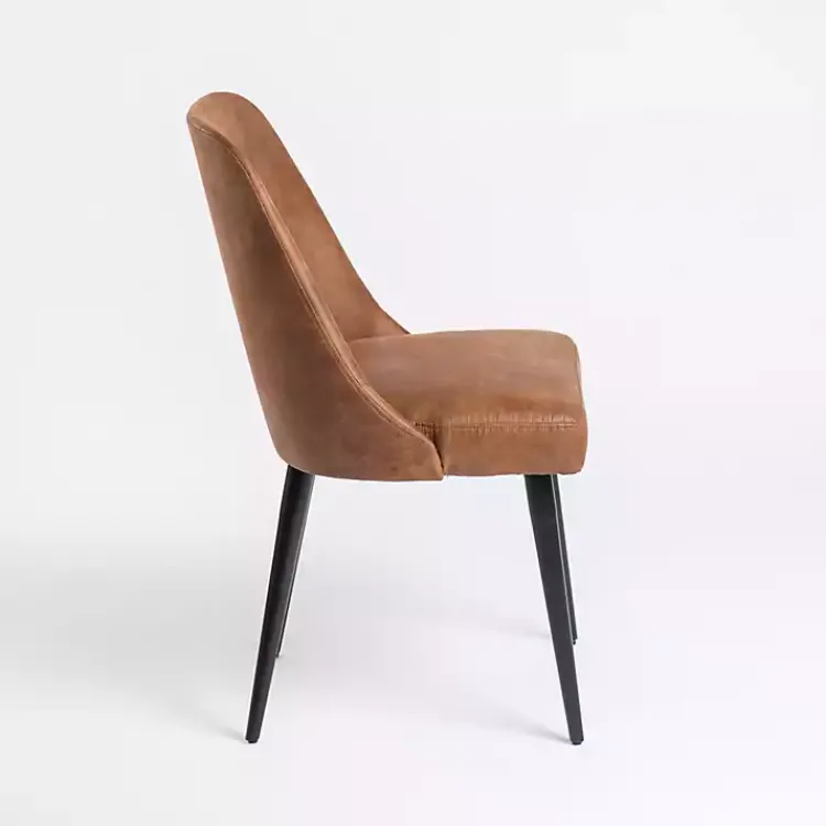 Dining Chairs-Kirklands Home Wyatt Faux Leather Dining Chair Brown