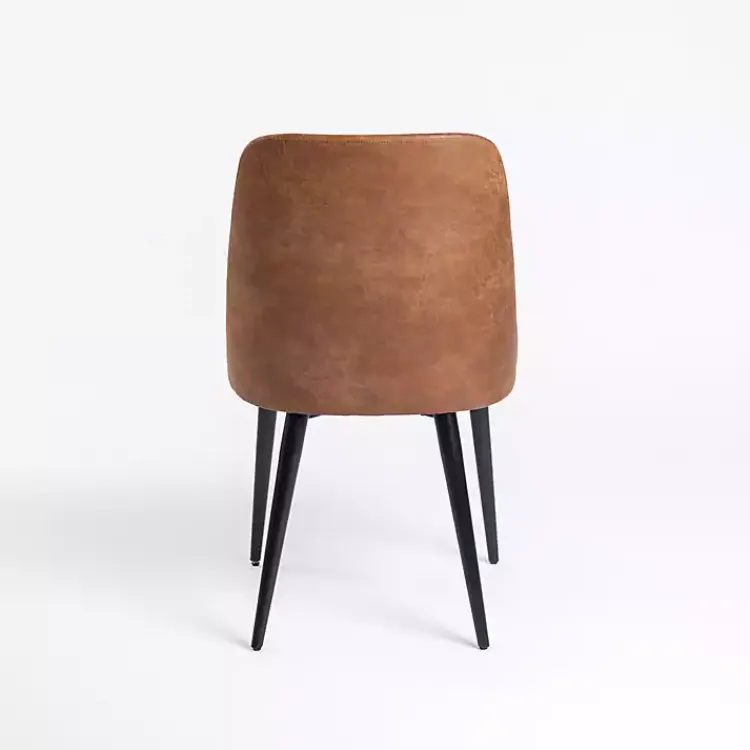 Dining Chairs-Kirklands Home Wyatt Faux Leather Dining Chairs, Set of 2 Brown