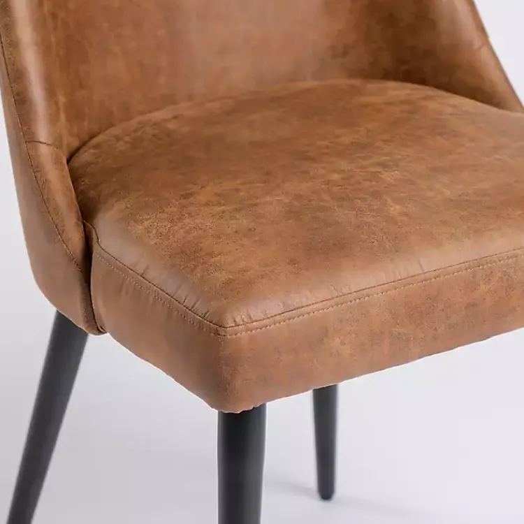 Dining Chairs-Kirklands Home Wyatt Faux Leather Dining Chairs, Set of 2 Brown