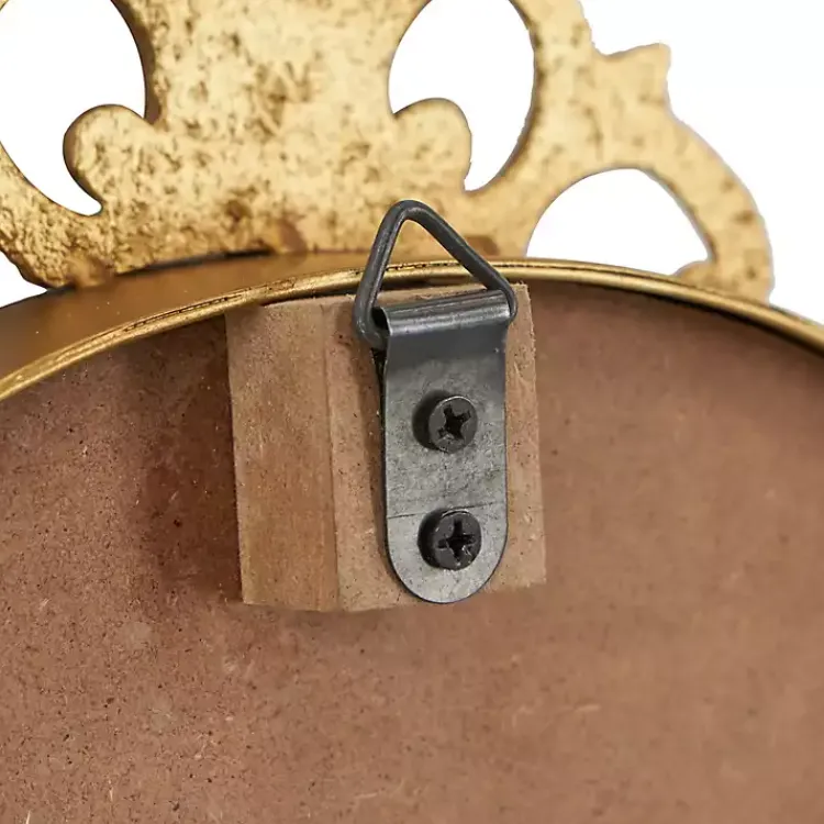 Clocks-Kirklands Home Antique Gold Metal Scroll Wall Clock