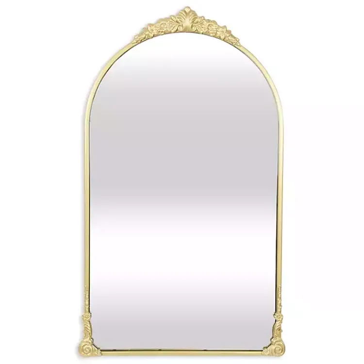 Decorative Mirrors-Kirklands Home Metal Modern Victorian Wall Mirror Gold