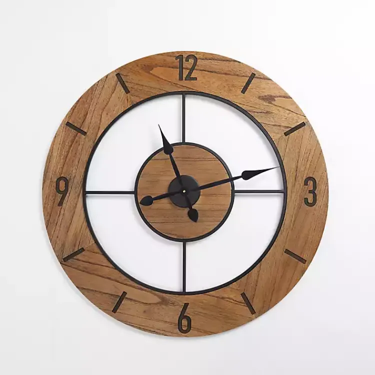 Clocks-Kirklands Home Wood Open Face Wall Clock