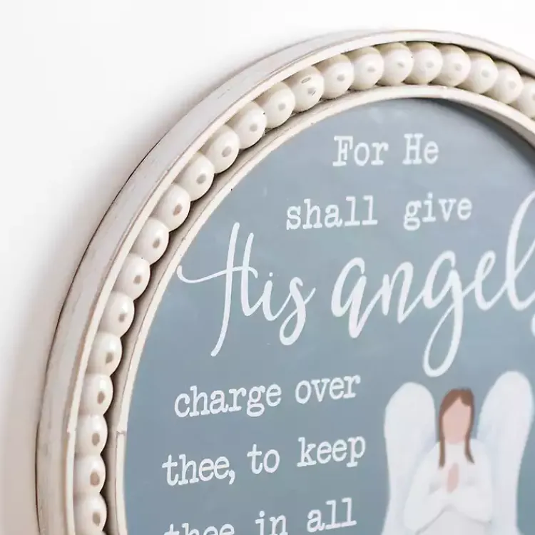 Wall Quotes & Signs-Kirklands Home Blue Angel Psalm Framed Wall Plaque
