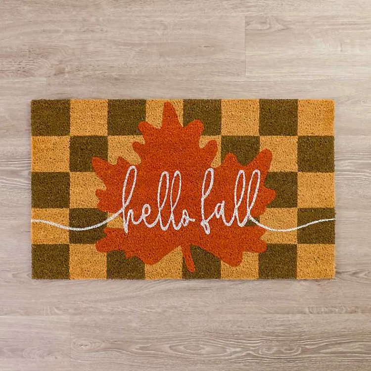 Doormats-Kirklands Home Hello Fall Checkered Doormat