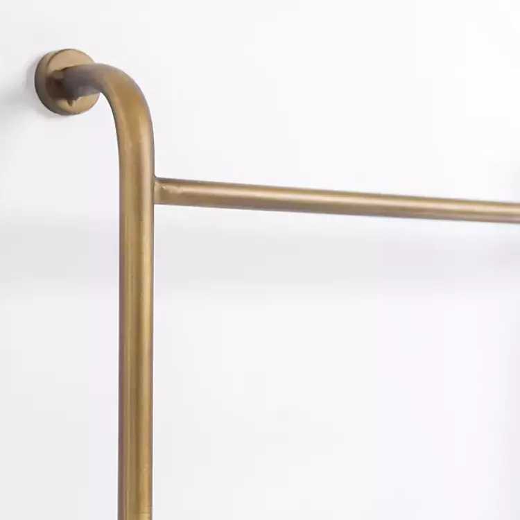 Wall Storage-Kirklands Home Antique Brass Metal Wall Ladder Gold