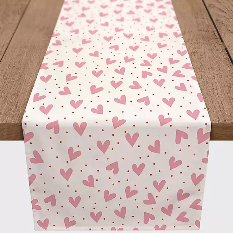 Table Linens-Kirklands Home Polka Dot Hearts Table Runner, 90 in.