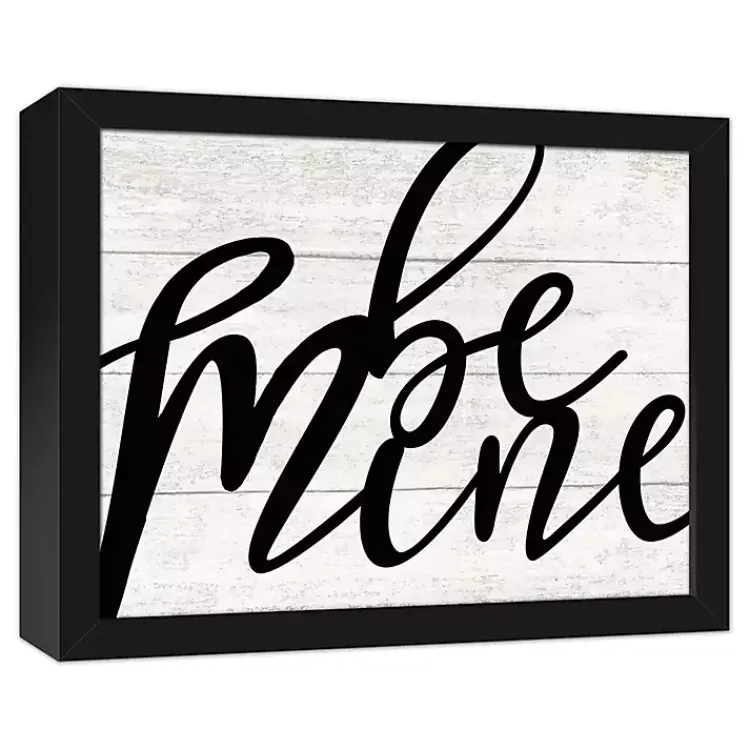 Wall Plaques-Kirklands Home Be Mine Framed Canvas Wall Plaque Black