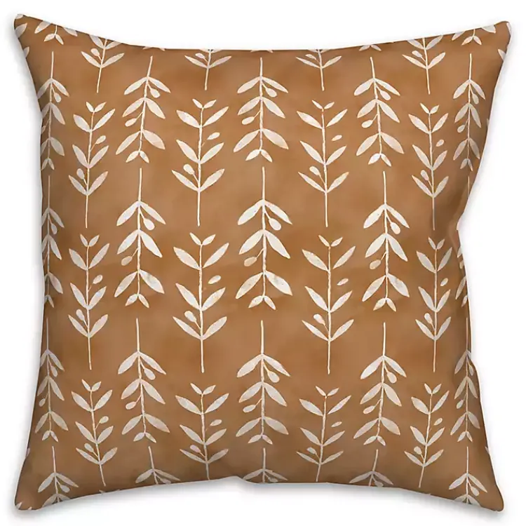 Outdoor Cushions & Pillows-Kirklands Home Copper & White Flowers Indoor/Outdoor Pillow Orange