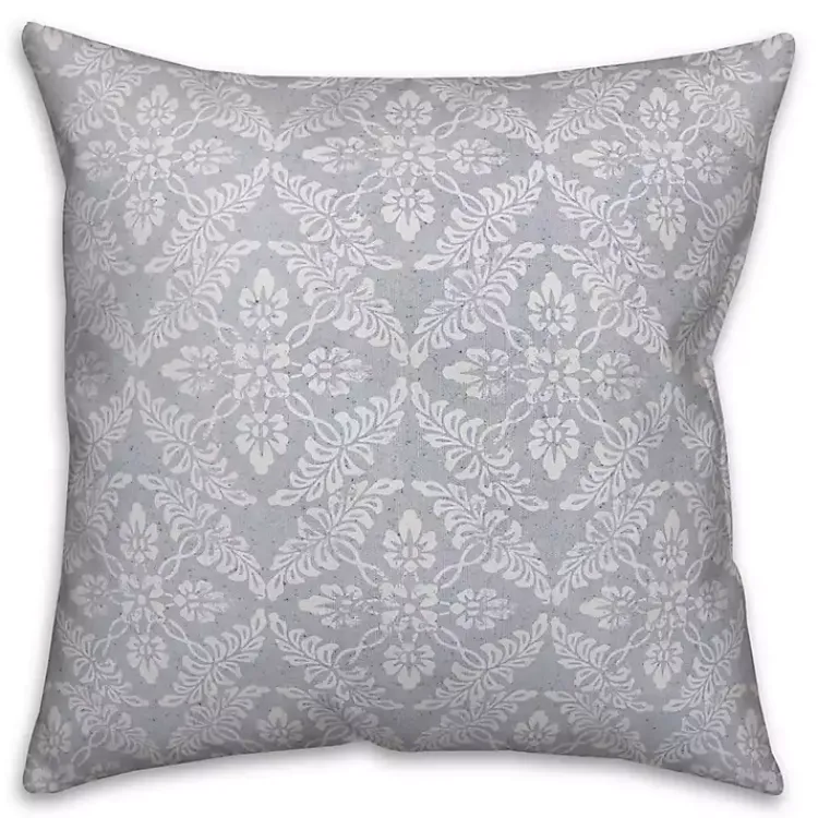 Outdoor Cushions & Pillows-Kirklands Home Light Blue Floral Indoor/Outdoor Pillow