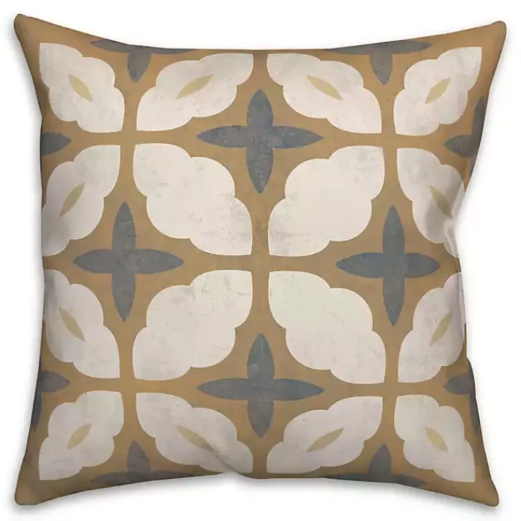 Outdoor Cushions & Pillows-Kirklands Home Orange & Blue Medallion Indoor/Outdoor Pillow