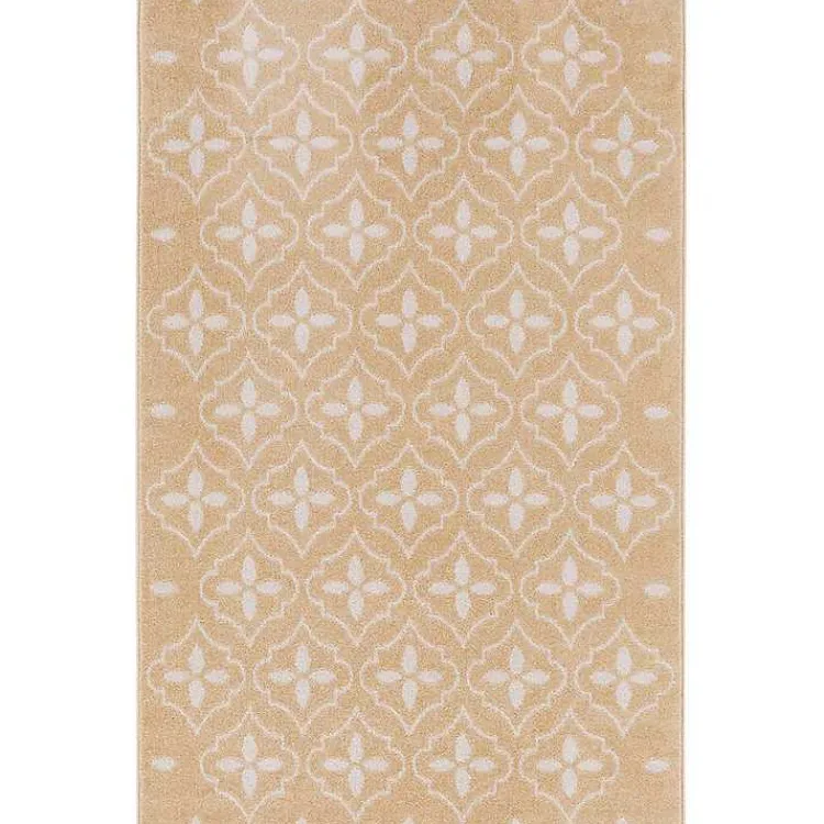 Area Rugs-Kirklands Home Beige & Ivory Quatrefoil Indoor/Outdoor Rug, 4x6
