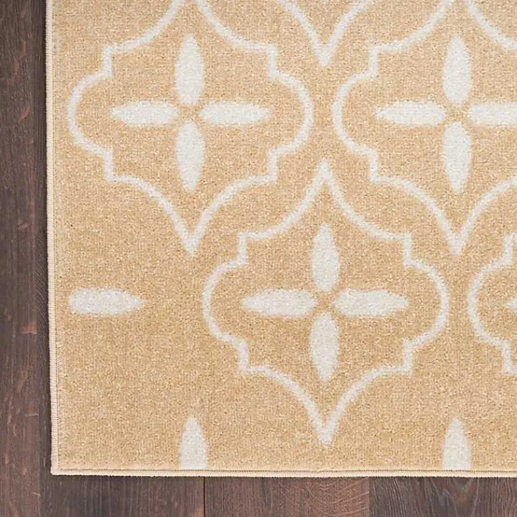 Area Rugs-Kirklands Home Beige & Ivory Quatrefoil Indoor/Outdoor Rug, 5x7