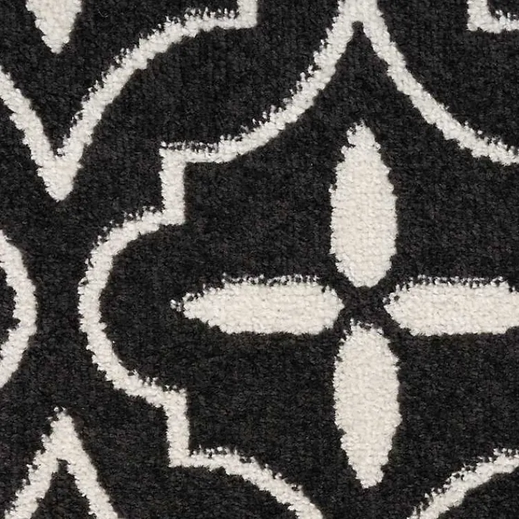 Area Rugs-Kirklands Home Black & Ivory Quatrefoil Indoor/Outdoor Rug, 8x10