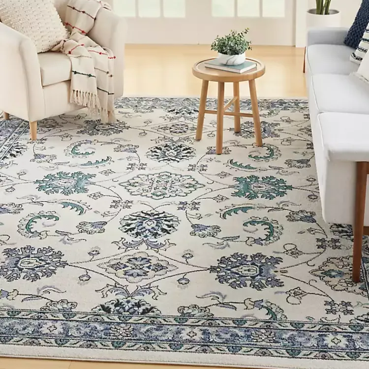 Area Rugs-Kirklands Home Blue Vintage Medallion Indoor/Outdoor Rug, 5x7