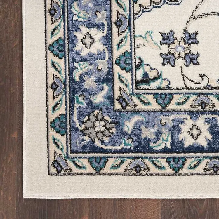 Area Rugs-Kirklands Home Blue Vintage Medallion Indoor/Outdoor Rug, 5x7