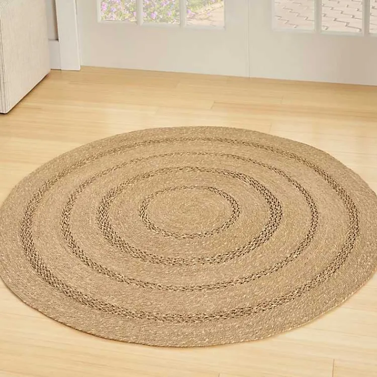 Area Rugs-Kirklands Home Natural Seagrass Indoor/Outdoor Area Rug, 3x3 Tan