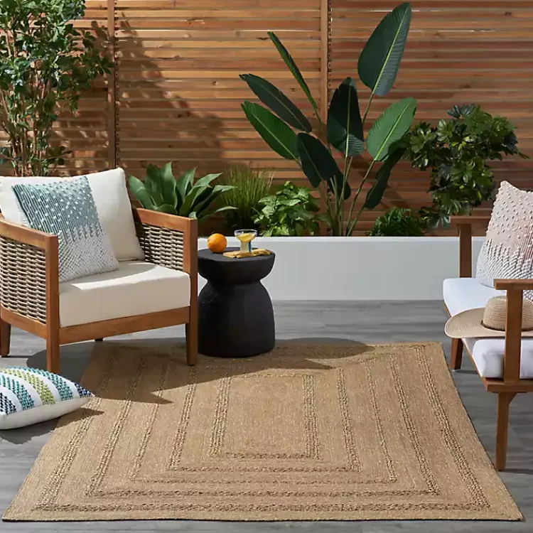 Area Rugs-Kirklands Home Natural Seagrass Indoor/Outdoor Area Rug, 5x7 Tan