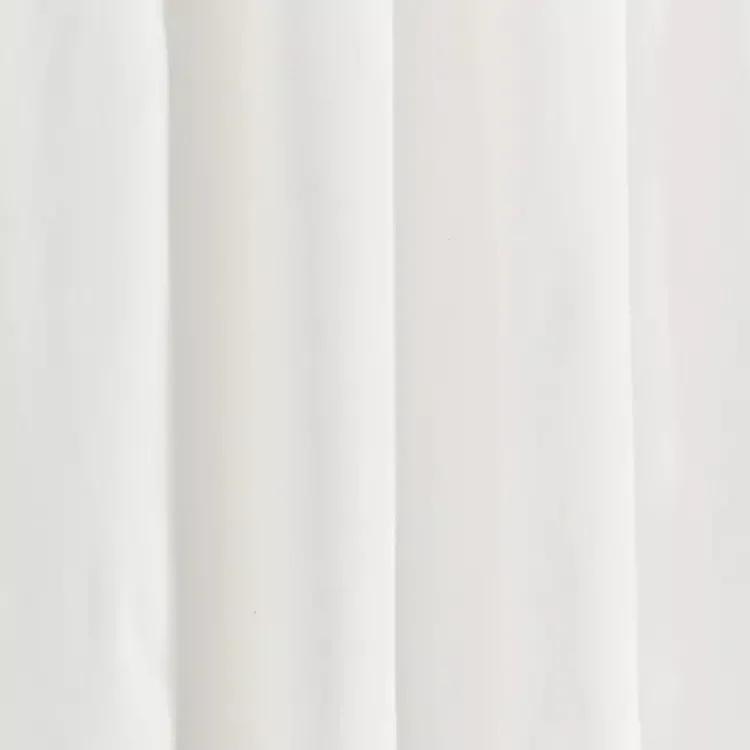 Curtains & Drapes-Kirklands Home White and Tan Scalloped Curtain Panel Set, 84 in.