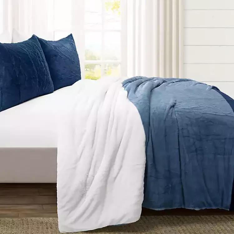 Comforters-Kirklands Home Navy Color Block 3-pc. Full/Queen Comforter Set Blue