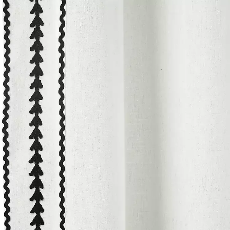 Curtains & Drapes-Kirklands Home Embroidered Ric Rac Curtain Panel, 84 in. White