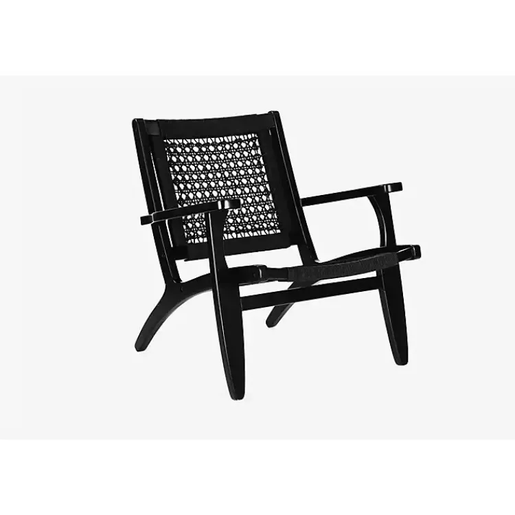 Accent Chairs-Kirklands Home Woven Rope Accent Chair Black