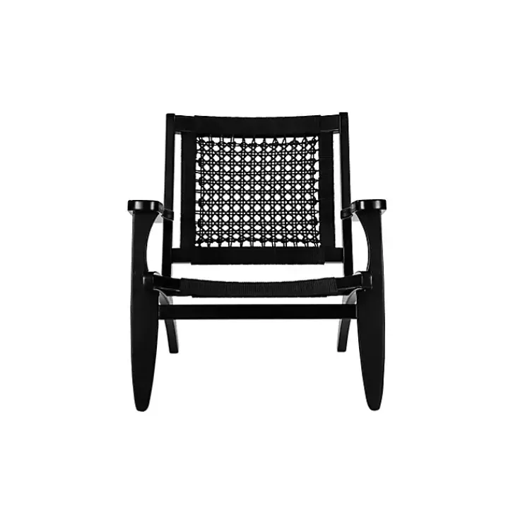 Accent Chairs-Kirklands Home Woven Rope Accent Chair Black