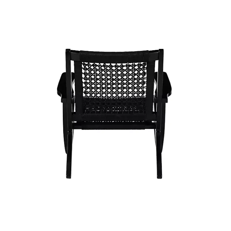 Accent Chairs-Kirklands Home Woven Rope Accent Chair Black