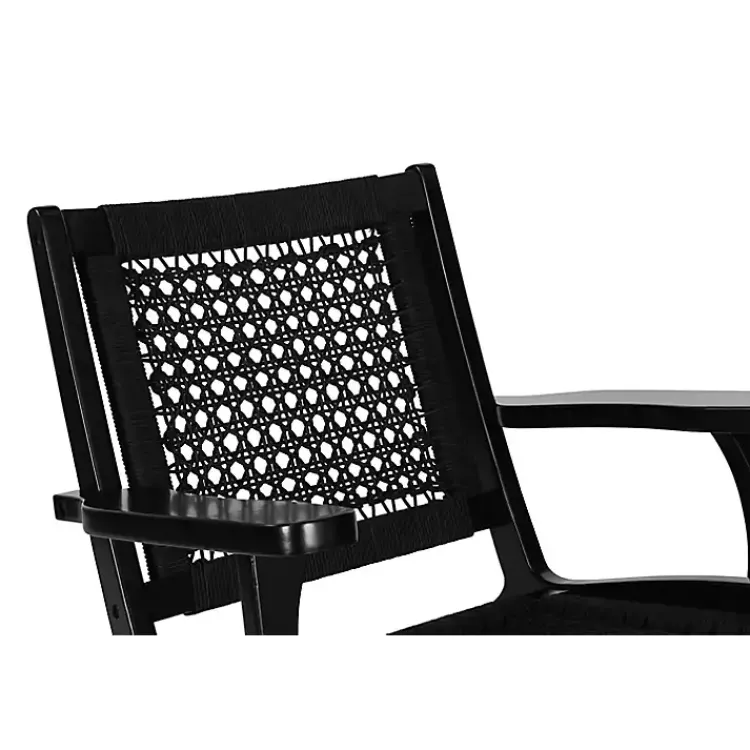 Accent Chairs-Kirklands Home Woven Rope Accent Chair Black