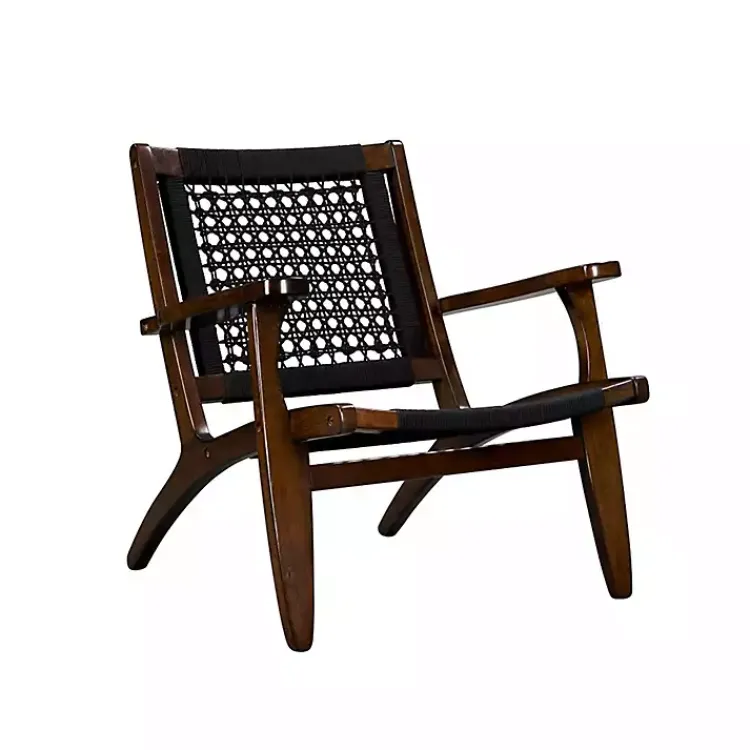 Accent Chairs-Kirklands Home Cappuccino Woven Accent Chair Black