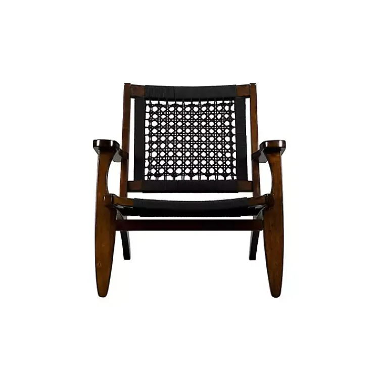 Accent Chairs-Kirklands Home Cappuccino Woven Accent Chair Black