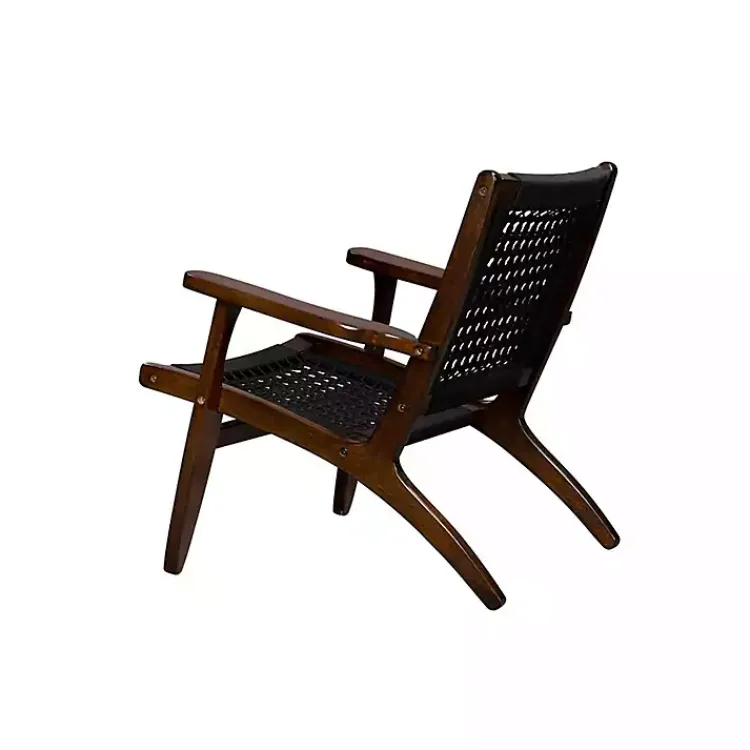 Accent Chairs-Kirklands Home Cappuccino Woven Accent Chair Black