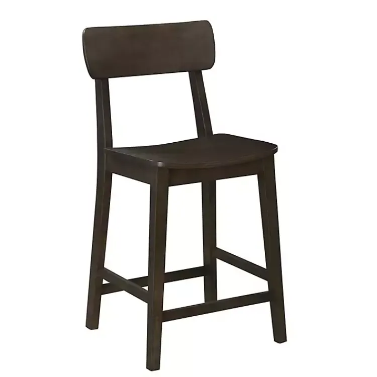 Bar Stools & Counter Height Stools-Kirklands Home Dark Wood Open Back Counter Stool Brown