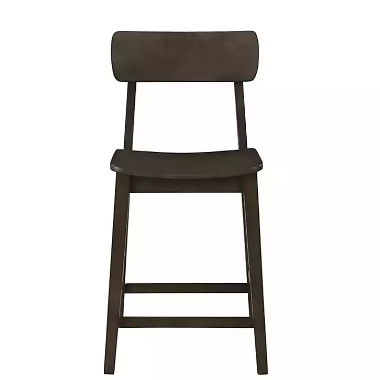 Bar Stools & Counter Height Stools-Kirklands Home Dark Wood Open Back Counter Stool Brown
